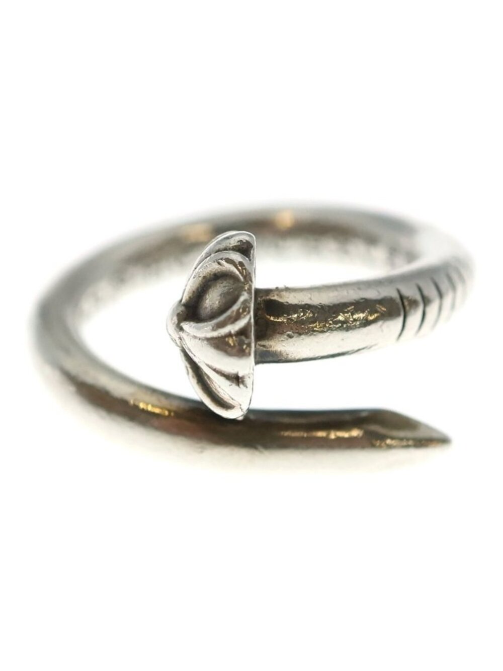 Chrome Hearts Nail Crsball Cross Ball Ring Silver